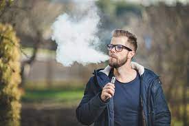 A man is vaping